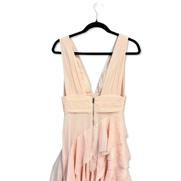 Alice + Olivia Holly ruffled dress high low Blush Pink gown maxi party Revolve 2 - Picture 8 of 10